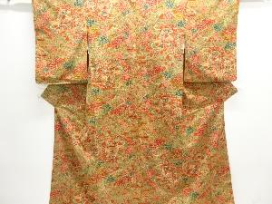 貝桶に草花模様小紋着物